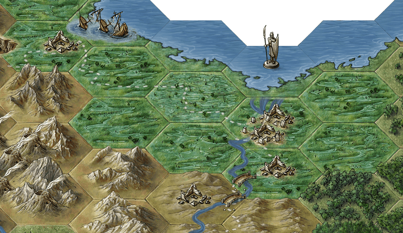 A hex map of the region around the bog-city of Sheljar.